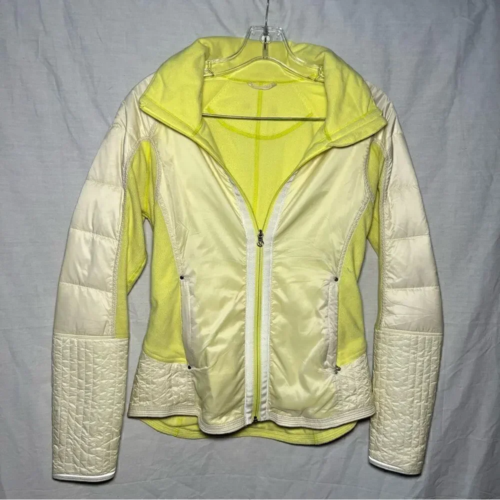 Lululemon Run Bundle Up Jacket without Luxechange Hood Clarity Yellow 6‎